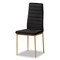 Baxton Studio Armand Modern Glam and Luxe Black Velvet Upholstered and Gold Finished Metal Dining Chair Set , PK4 193-4PC-11773-ZORO - alternate 3